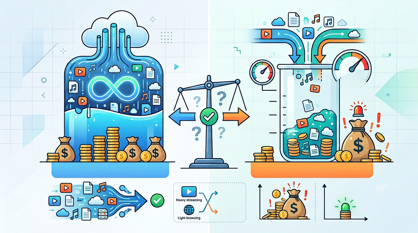 Ubegrenset data mot datakvote – unngå å betale for mer enn bedriften trenger