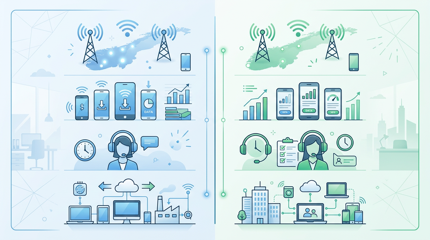 Telia vs. Telenor for bedrifter – hva er forskjellen?